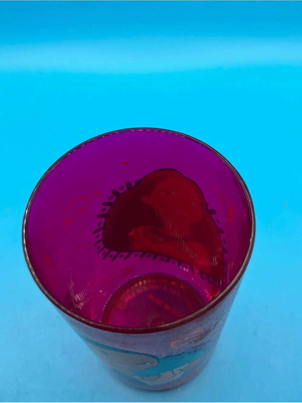 Vintage Disney Red Plastic Pocahontas Cup Zak designs Kids Tumbler